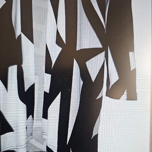 Women's Geo Black and White Colorblock Hooded Open Jacket XL - Picture 5 of 12